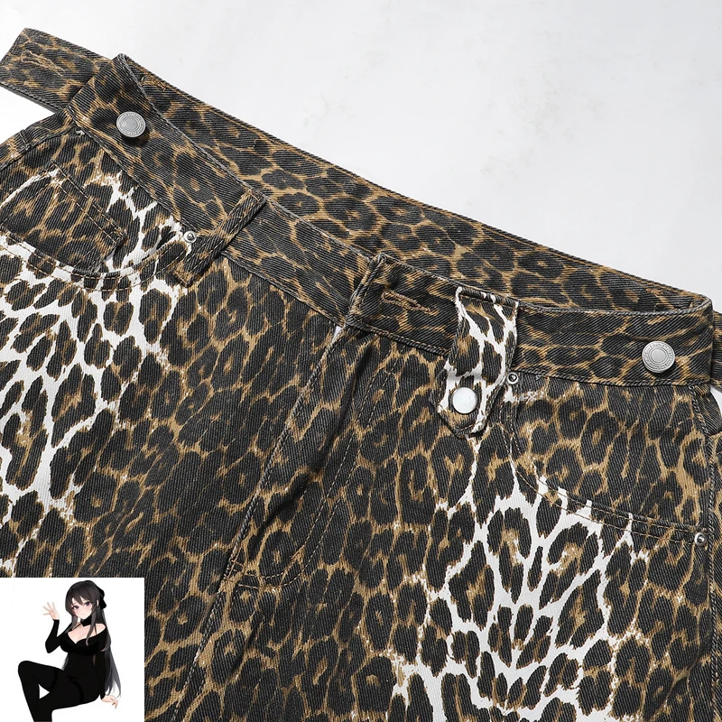 Fashion Brand Shorts 1:1 High Quality Leopard Print Denim Shortpant Men Women Hip Hop Outdoor Shorts