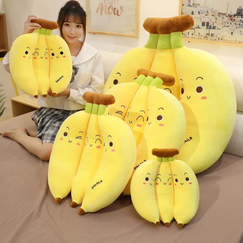 

Creative Simulation Banana Plush Toy Cartoon Stuffed Plants Bananas Plushies Throw Pillows Cushion Soft Kids Toys Home Decor