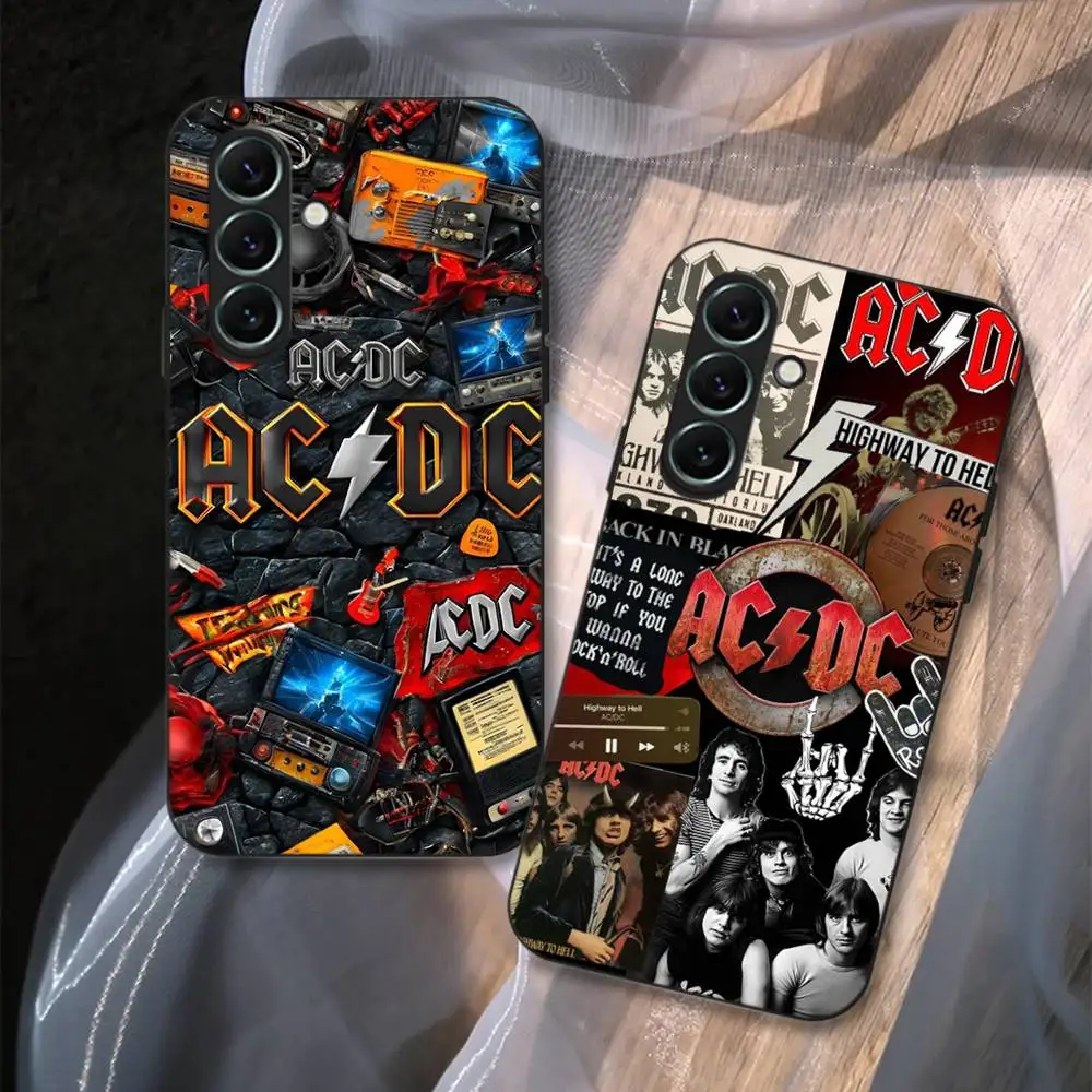 Retro Rock Band AC-DC Phone Case For Samsung S 24 fe 25 Ultra plus 20 lite 21 30 22 23 24 22 Ultra 5G Fundas