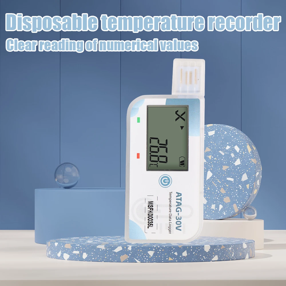 Temperature Data Logger ATAG-30V Built In Battery 180 Days Recording USB Portable Recorder For Cold Chain Logistics
