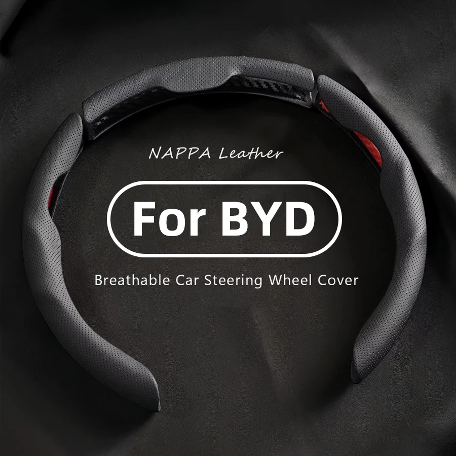 Three-stage Nappa Leather Anti Slip Breathable Steering Wheel Cover For AION ES Y Plus V UT LX HYPTEC HT GT SSR