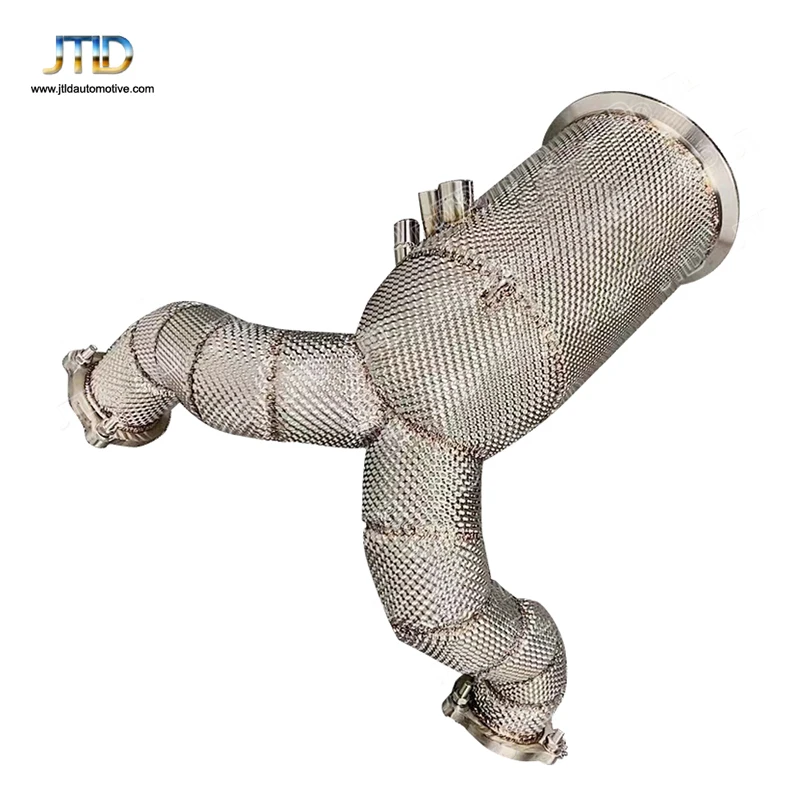 

JTLD High Flow Stainless Steel Downpipe for Porsche Cayenne hybrid with Heat Shield