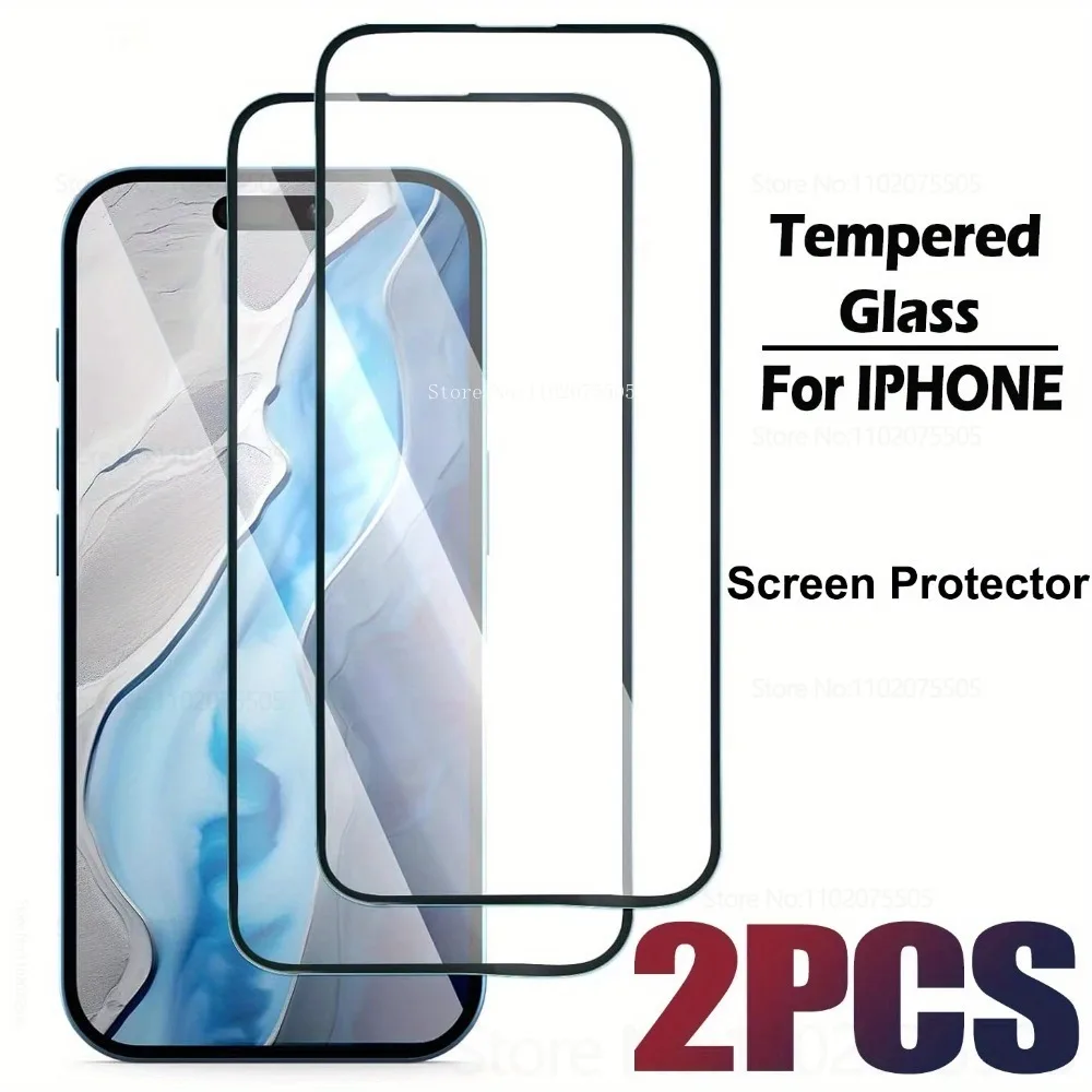 

2Pcs Tempered Glass Screen Protector for IPhone 17/16/15/14 Promax Protective Film for IPhone 12 13 Pro 11 Promax 17 Air 16 Plus