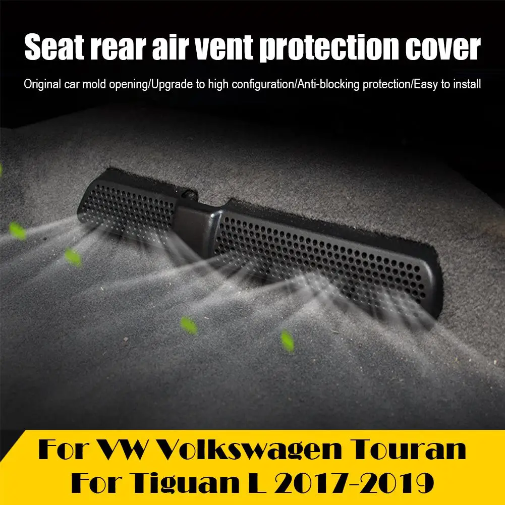   Untuk VOLKSWAGEN Touran L Penutup Pelindung Ventilasi Udara Bawah Kursi Mobil Aksesori Pelindung Ventilasi Interior Otomatis 2 Buah Hitam E6W7