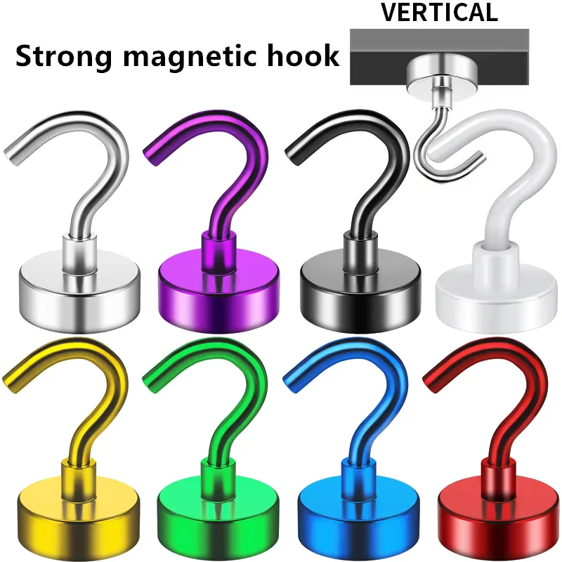 8 ألوان خطافات مغناطيسية قوية الثقيلة مغناطيس الثلاجة خطافات معدنية مثالية للمطبخ مكان العمل المرآب تخزين متعدد الأغراض #1