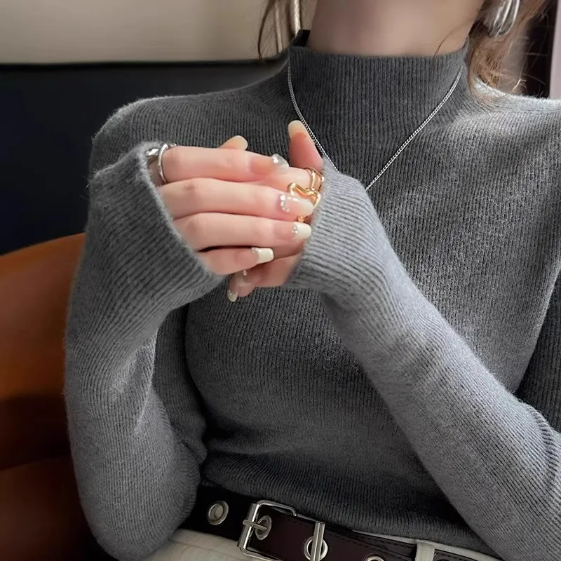 

Women's Winter Thermal Base Layer Autumn Winter Knitted Stretch Long-Sleeved Turtleneck Slim-Fit Thermal Top