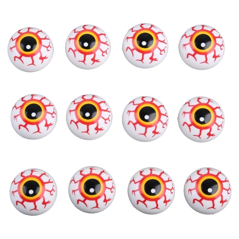 12Pcs/pack 23mm 27mm Colorful Halloween Bouncy Balls Scary Eye Balls Halloween Party Supplies Horror Luminous Bounce