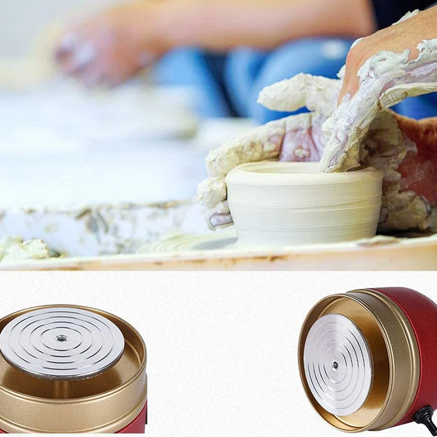 

Мини-электрическая машина для гончарного круга, электрическая маленькая машина для формования керамики с подносом для самостоятельной работы, художественное ремесло из глины