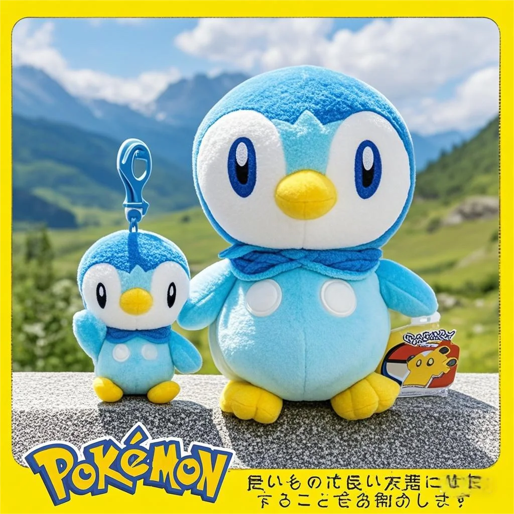 Genuine Original Pokemon Piplup Stuff Plush Toy Plushie Keychain Keyring Animal Kawaii Pendant Doll Birthday Party Gift For Kid