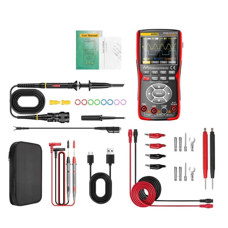 Large Screen Display Multimeter Oscilloscope Multimeter Scope Meter 2 Channel Generators Waveform Output