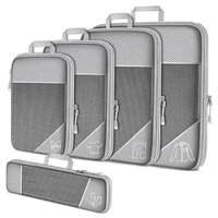 5 Pieces Travel Organizer Bag Set Clothes Compression Cubes For Plane Travel Essentials Storage Bags Suitcase Mesh Packing Cubes 2