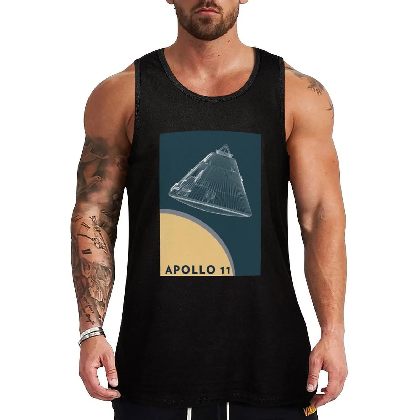 

Apollo 11 landing module Tank Top t-shirts for Men's gym Fitness men clothing Men gym sportswear cotton t-shirts man