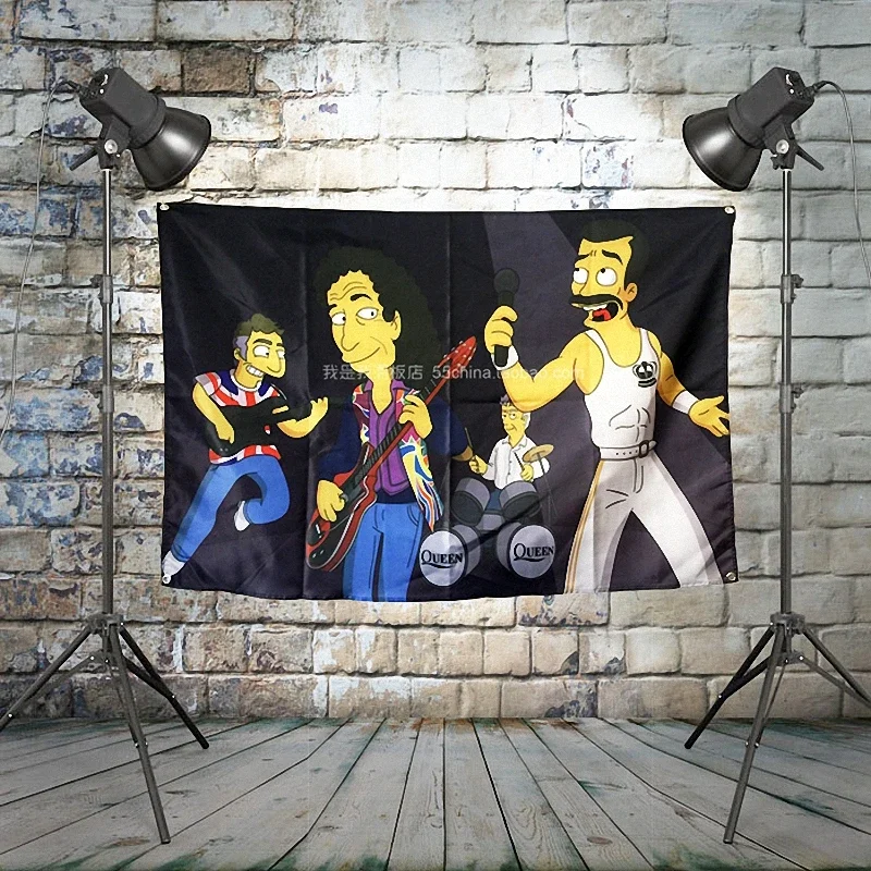 Rock and Roll Band Singer Music Posters Hip Hop Reggae Print Art Canvas Banner Four-hole Flag Background Wall Hanging Home Decor