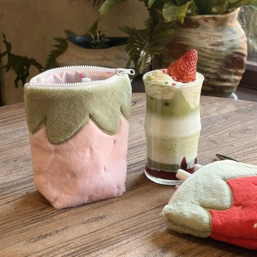 

Korean Pencil Case Strawberry Shape Standing Stationery Pouch Large Capacity Stationery Organizer Students