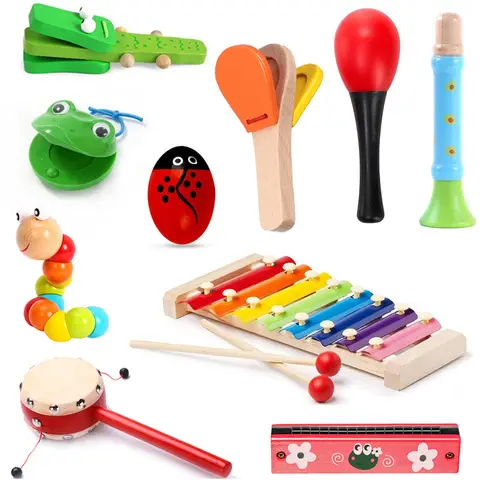 Brinquedos musicais do bebê crianças instrumentos musicais crianças aprendendo educação para 3 5 8 anos de idade meninos meninas kinder spizeug cor aleatória