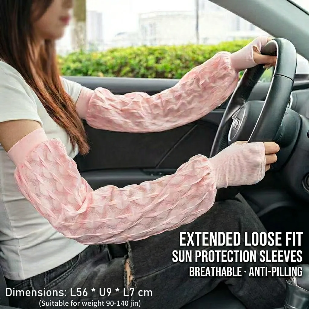 

Uv Arm Covers Breathable Extra Long Loose Arm Sleeves Breathable Driving Arm Warmers Skin-Friendly For Sun Exposure Cycling