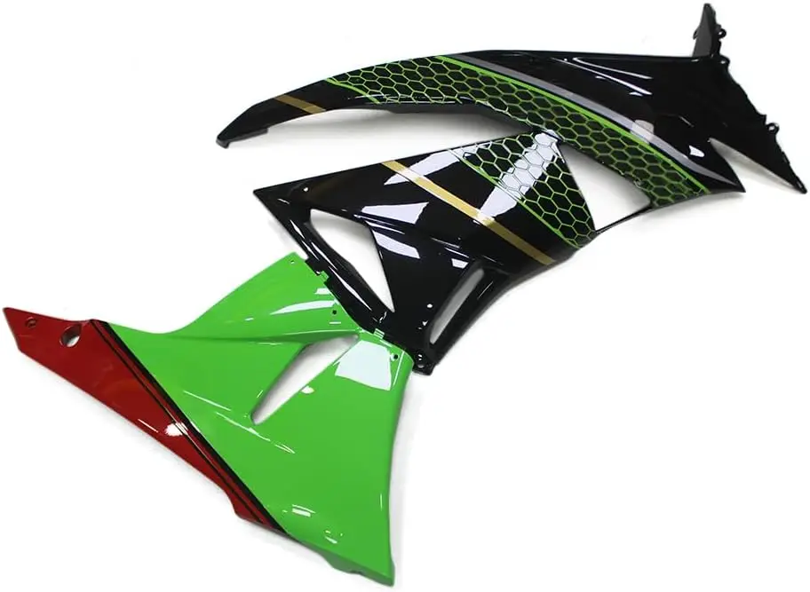 ABS Fairings Kit لكاواساكي ZX6R 636 2009 2010 2011 2012 09 10 11 12 دراجة نارية أخضر أسود Fairings هيكل السيارة إطار الجسم #2
