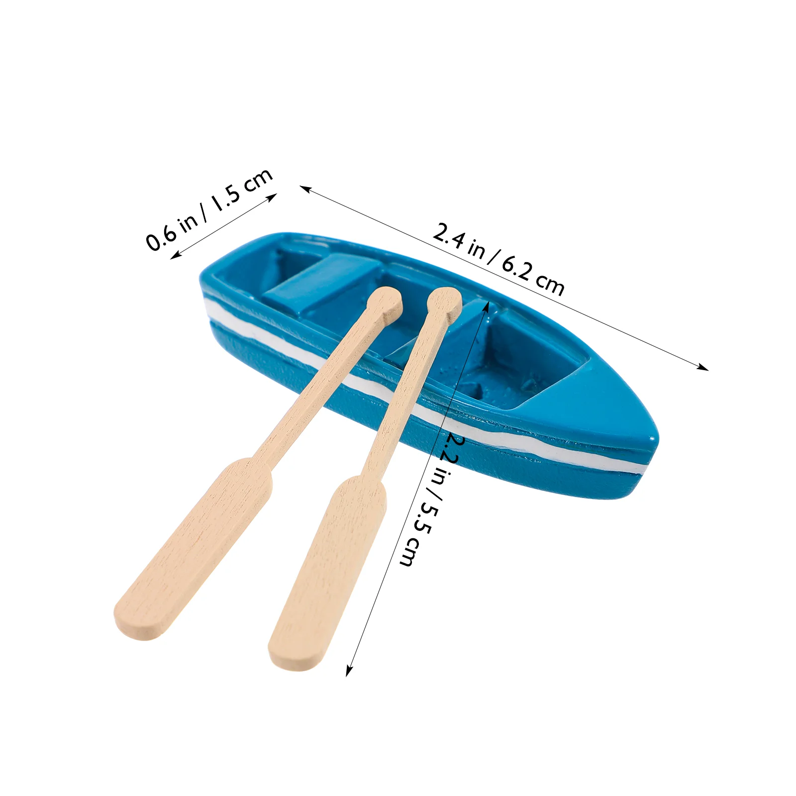 6 Set Resin Model Ship Miniature Micro Landscape Ornament Toy Room Wooden Boat Toddler Paddles