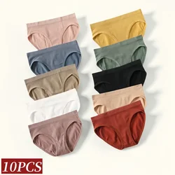10PCS/Set Seamless Panties Women Low Rise Panties Sports Briefs Comfy Underwear Solid Comfort Underpants Female Sexy Lingerie