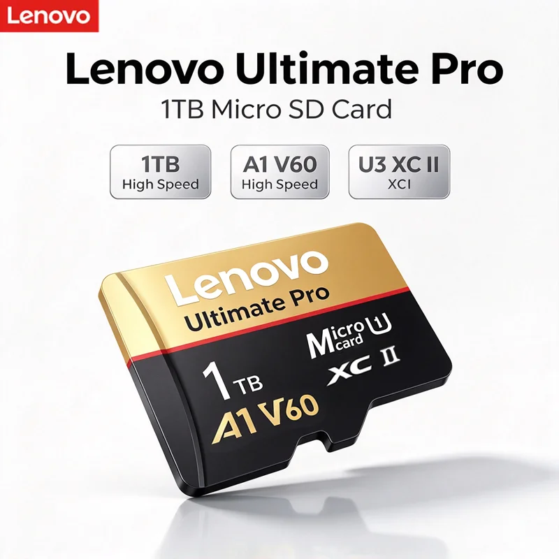 Lenovo High-Speed SD Card 1TB 128GB Original Micro TF 256GB 512GB Class 10 Fast Transfer Memory Card for Phones Digital Cameras