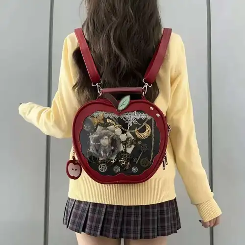 Imagen 2 del producto Mochila Y2K de nuevo diseño de nicho Apple Ita, bolso cruzado bonito con bolsillo transparente Harajuku para chica, mochila con pantalla DIY, bolso de moda