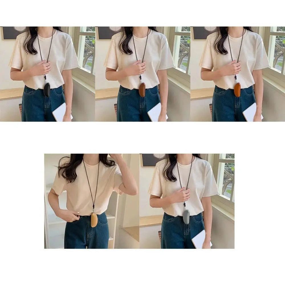 Creative Gift PU Leather Coin Purse with Long Strap Candy Color Sweater Chain Necklace Wearing Key Bag Necklace