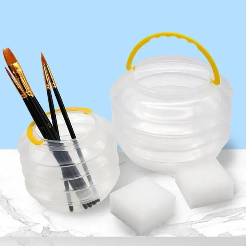 

Y5LB Mini Painting Brush Washing Bucket Multipurpose Foldable Brush Washing Bucket