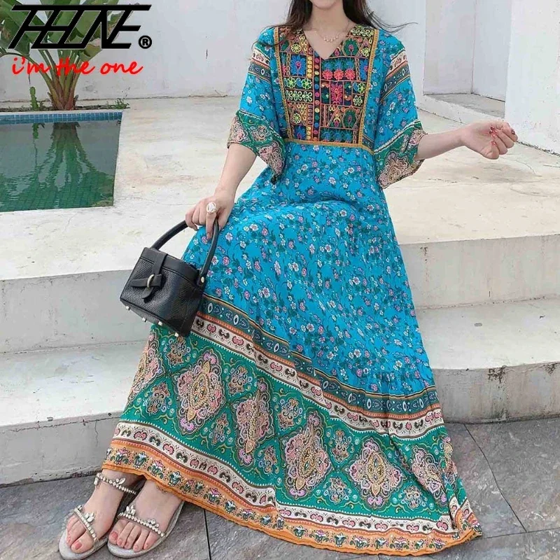 Indian Dress for Women Summer Embroidery Chic Elegant Party Dresses Clothes  Vintage Long Maxi Prom Bohemian Beach Robe Vestidos - AliExpress 200000345