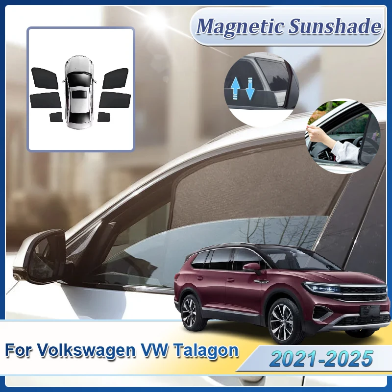 

Для Volkswagen VW Talagon 2021 2022 2023 2024 2025 автомобильный солнцезащитный козырек с магнитным окном, солнцезащитный козырек, штора, автоаксессуары, УФ