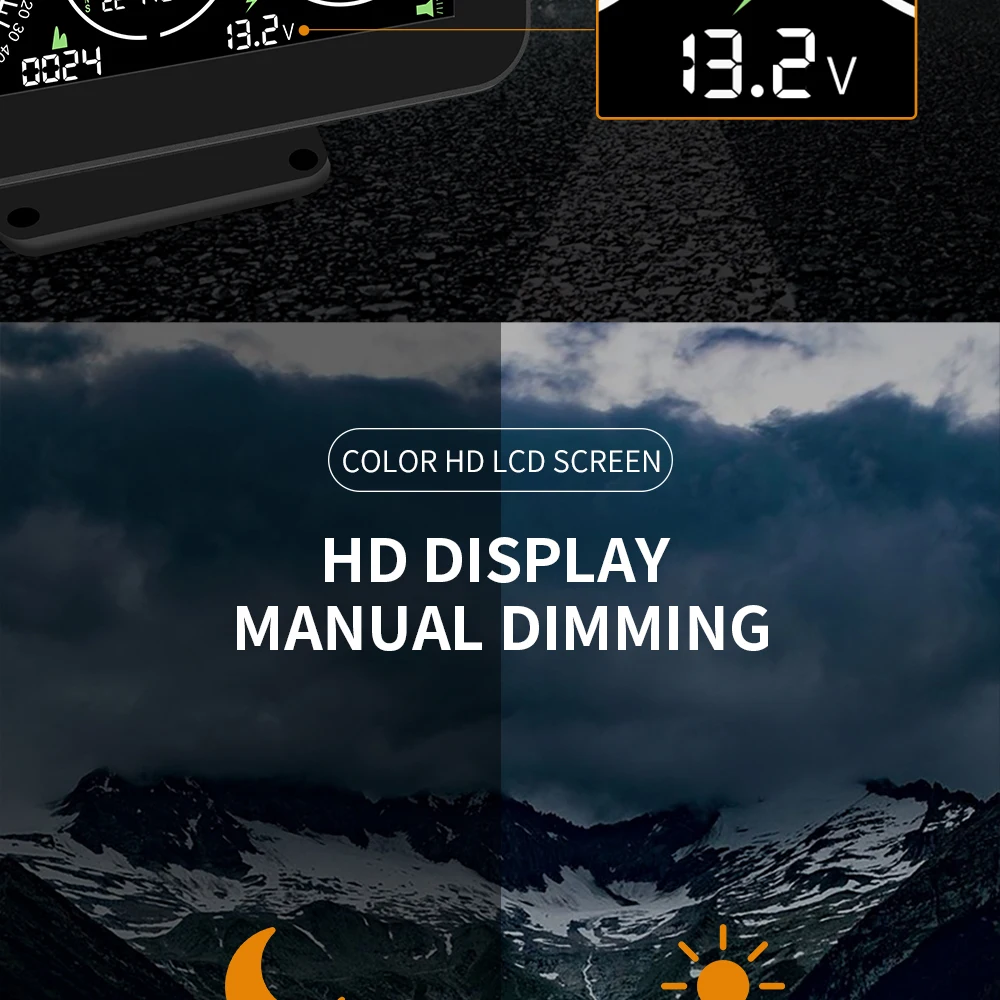M60 Digitaler Geschwindigkeits- und Neigungsmesser Inclinometer M50 mit GPS-Tachometer und Kompass für Offroad-Zubehör 4x4 Bordcomputer – Detail 9
