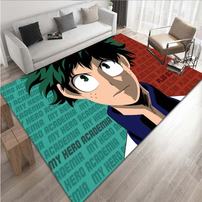 My hero academia anime pattern print living room bedroom carpet floor mat bedroom decor anime rug square rug carpets