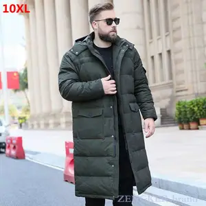 Big size brand Men large size winter jacket male over the knee thick warm long down coat duck down jacket men oversized AliExpress 200000343