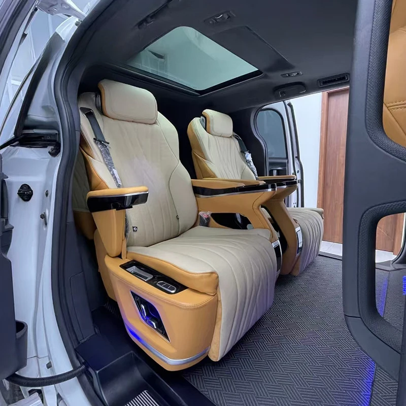 Suitable for Sienna modified with lucky cat design, movable armrests, backrest, electric front and rear car aviation seats