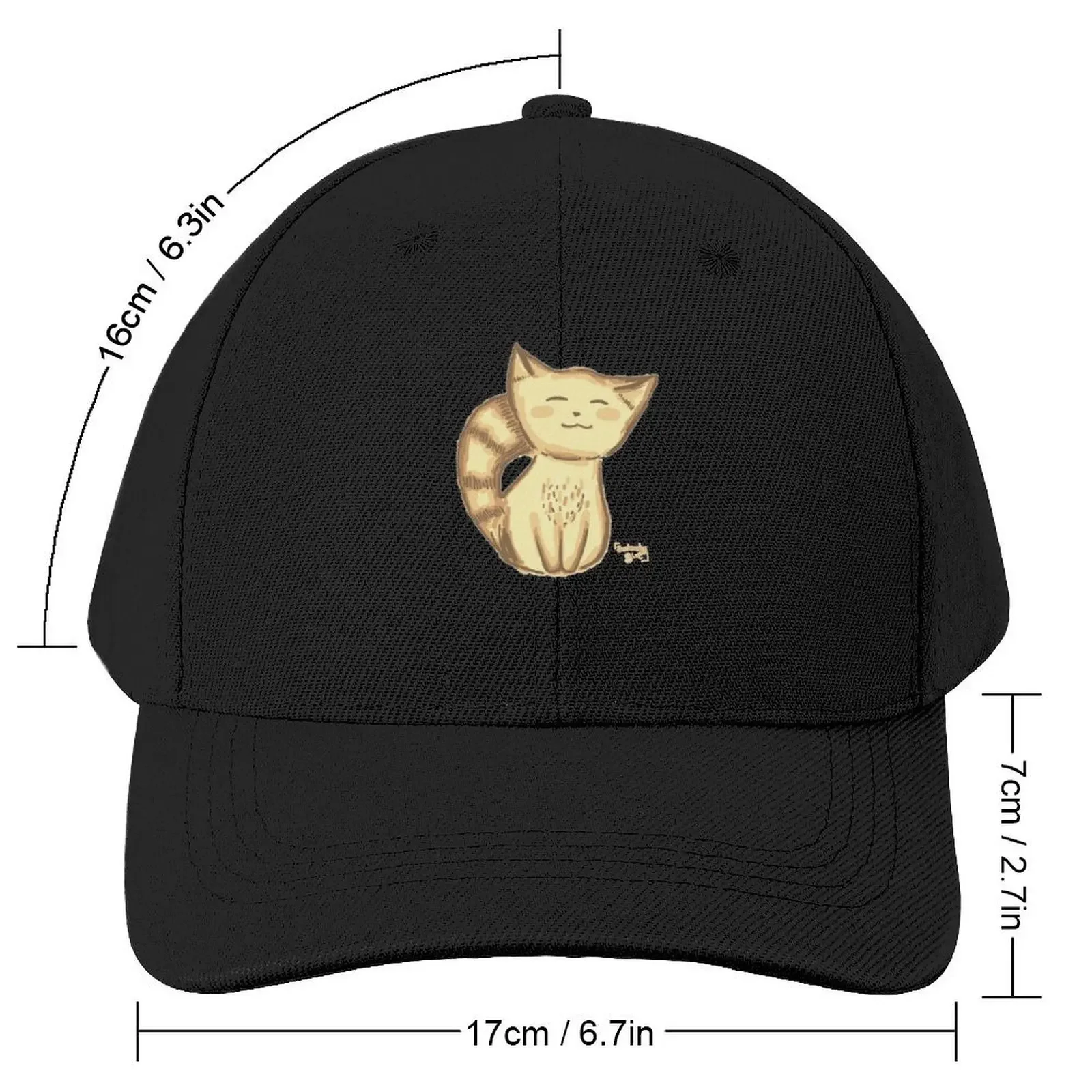 Cute brown kitten drawing aesthetic vintage Baseball Cap hiking hat Fashion Beach western Hat Men's Baseball Women's