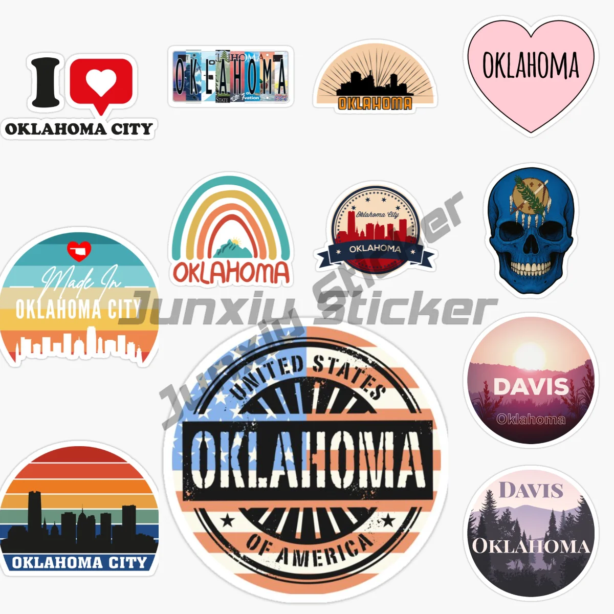 

OKLAHOMA CITY Travelers Souvenir Label Car Sticker Vinyl Waterproof for RV VAN Occlusion Scratch Motorcycle Decal