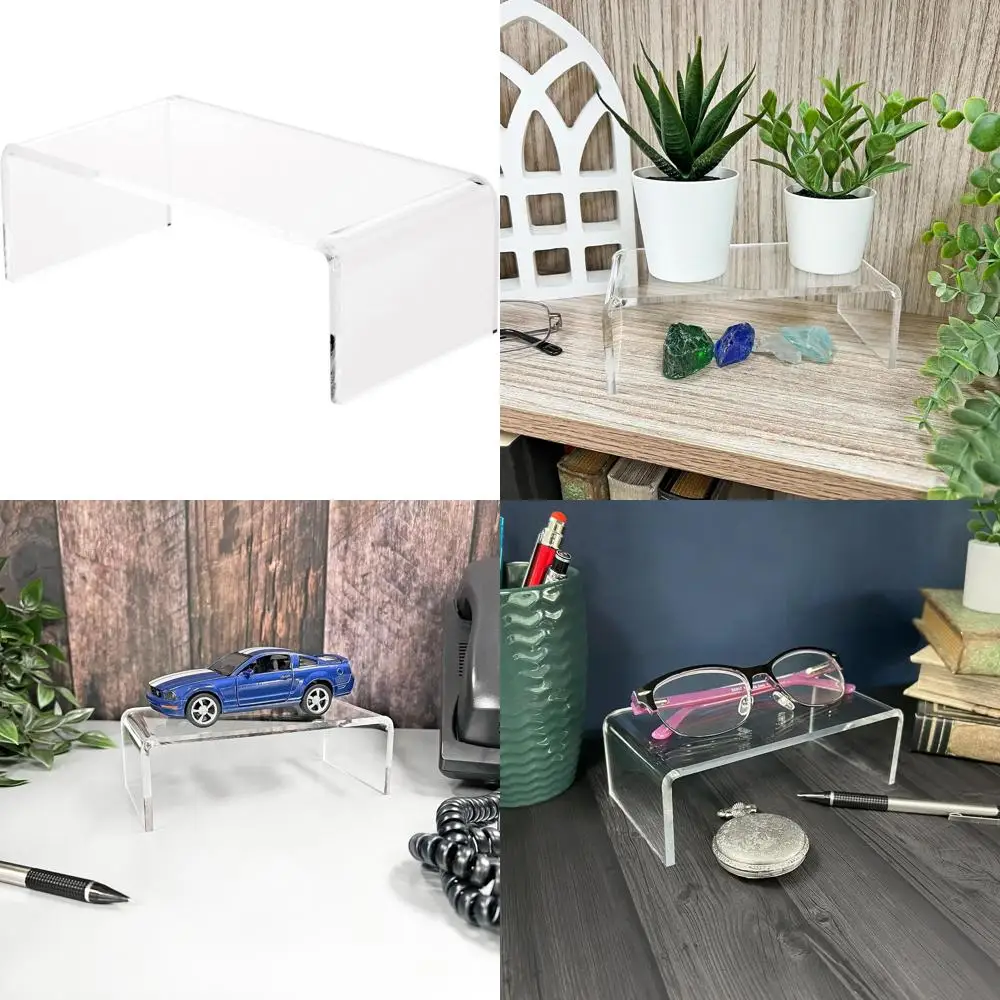 Expositor rectangular de acrílico, 2 de altura x 6 de ancho x 3 de profundidad, 1/8 de grosor, paquete de 12