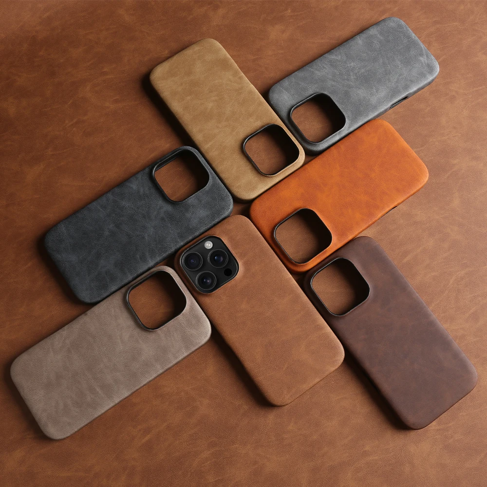 

Premium Leather Phone Case for iPhone 16 Pro Max 17e Air 16e 15 14 13 12 Mini 11 17 Pro Max Back Cover Case Fundas Coque Shell