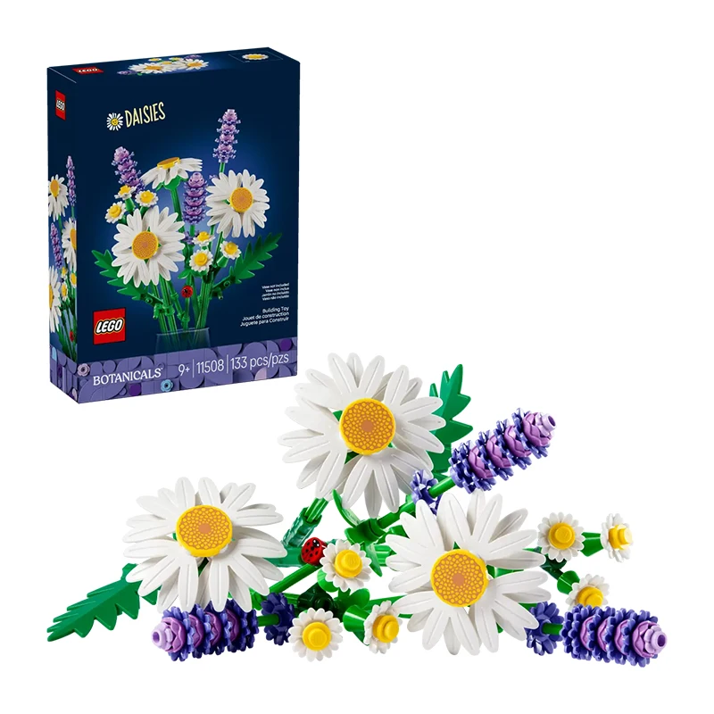 Lego Flower Botanical Series LG-11508 Juego de Ladrillos de Montaje de Margaritas con Lavanda, Sin Necesidad de Regar, Decoración para el Hogar, Mejor Idea de Regalo