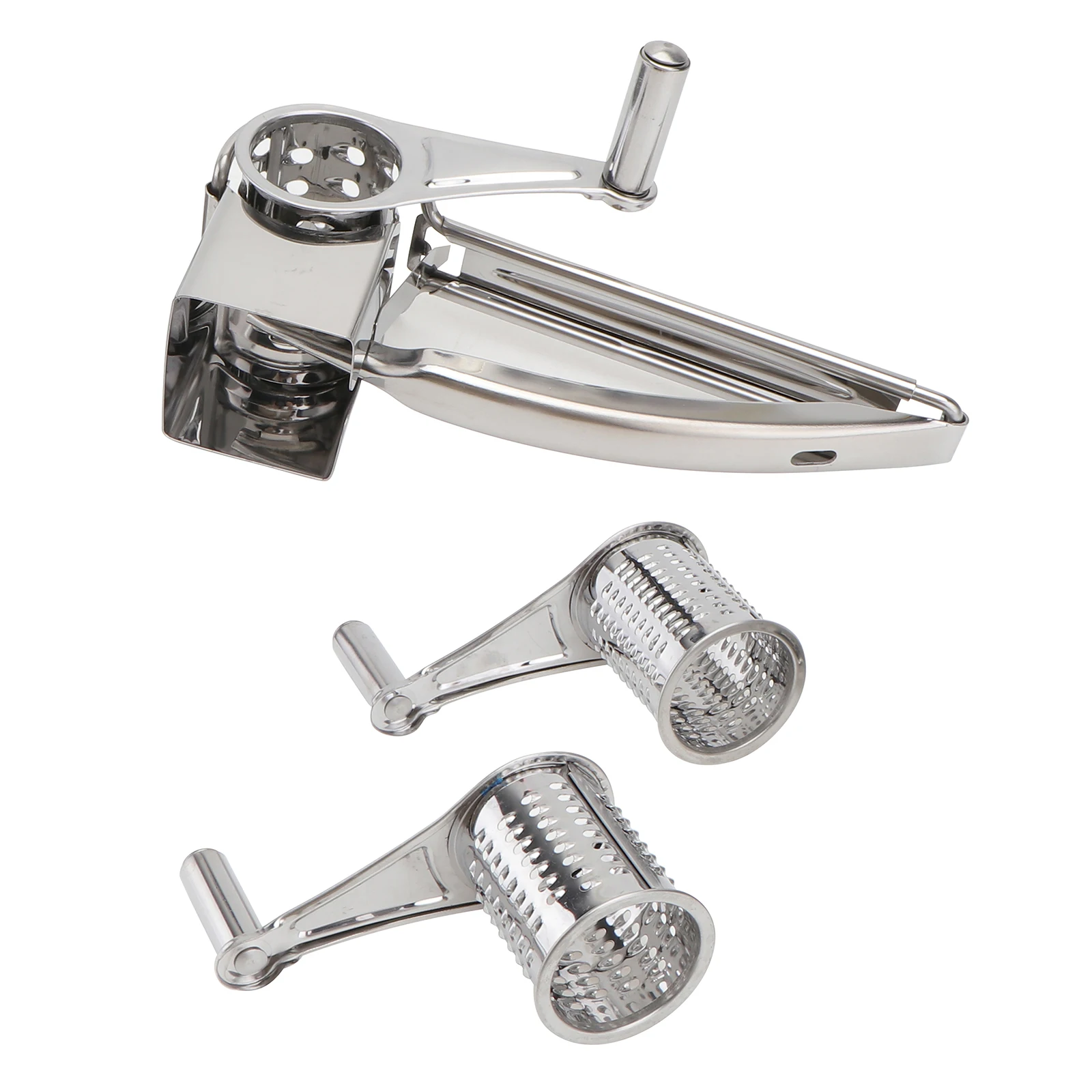 

4 Pcs Cheese Grater with Handle Shredder Container Rotary Stainless Steel Chopper