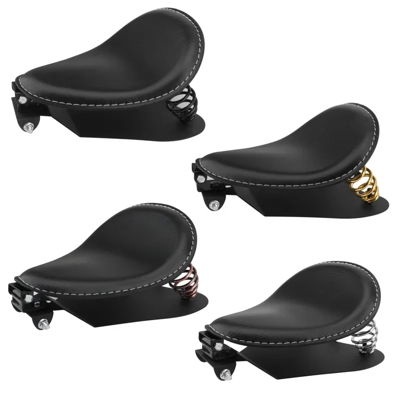 

Universal PU Leather Motorcycle 3" Spring Solo Bracket Seat Cushions For Harley Chopper Bobber Custom For Honda Yamaha