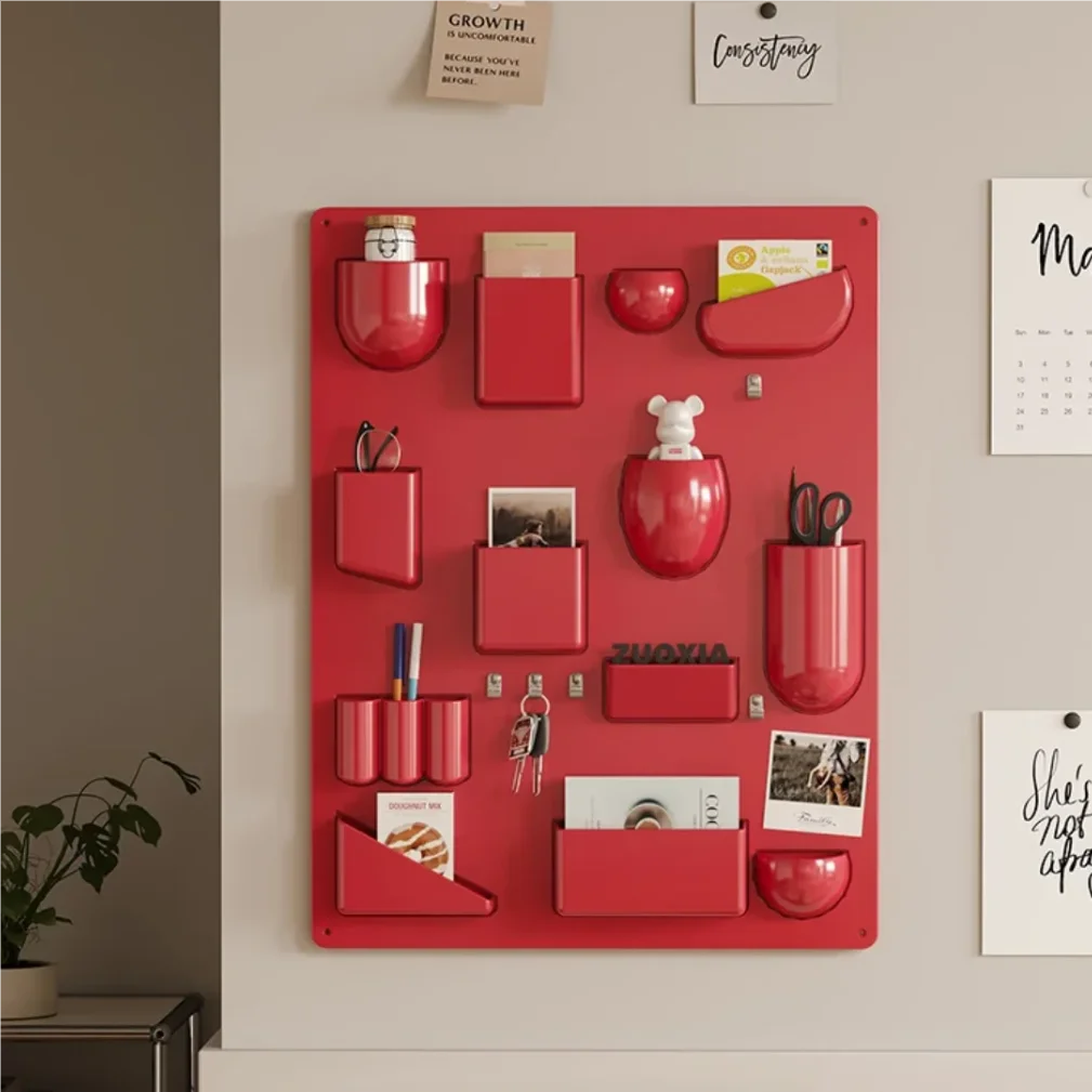 

2026 NEW Wall-mounted Storage Rack with Hooks for Office, Kitchen and Workshop Children's Room Organizer with Adjustable Shelves
