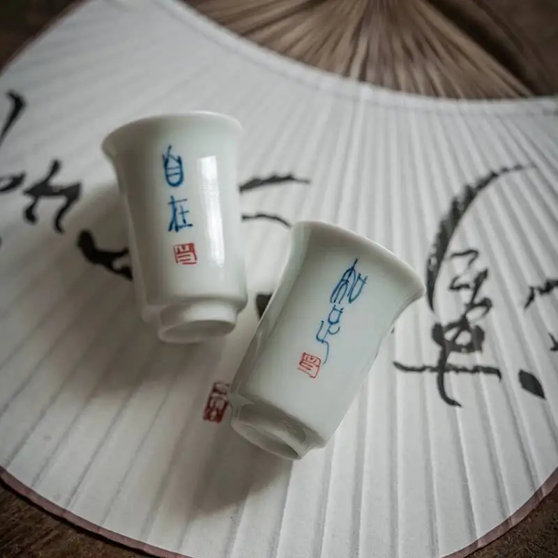 Wuyintang white Porcelain Hand Painted Scent Chinese Antique Style Kung Fu Ceramic Master Cup Household Tea Cup