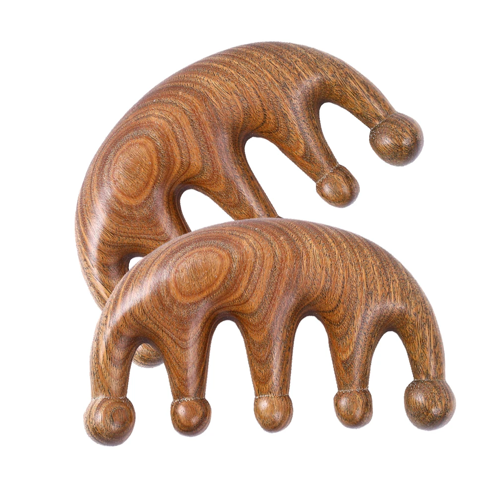 

S Hair Comb Massage Scalp Wide Tooth Wood Portable Smooth Teeth Protect Tangling Stimulate Circulation Relieve