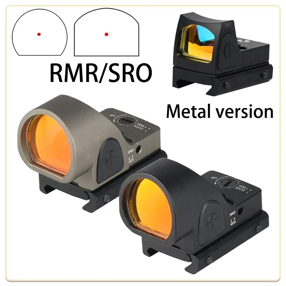 

RMR Red Dot Sight Metal Mini SRO Reflex Sights Airsoft Sight Tactical Pistol Scope Fit Hunting Accessory AR15 G19 M4 Glock