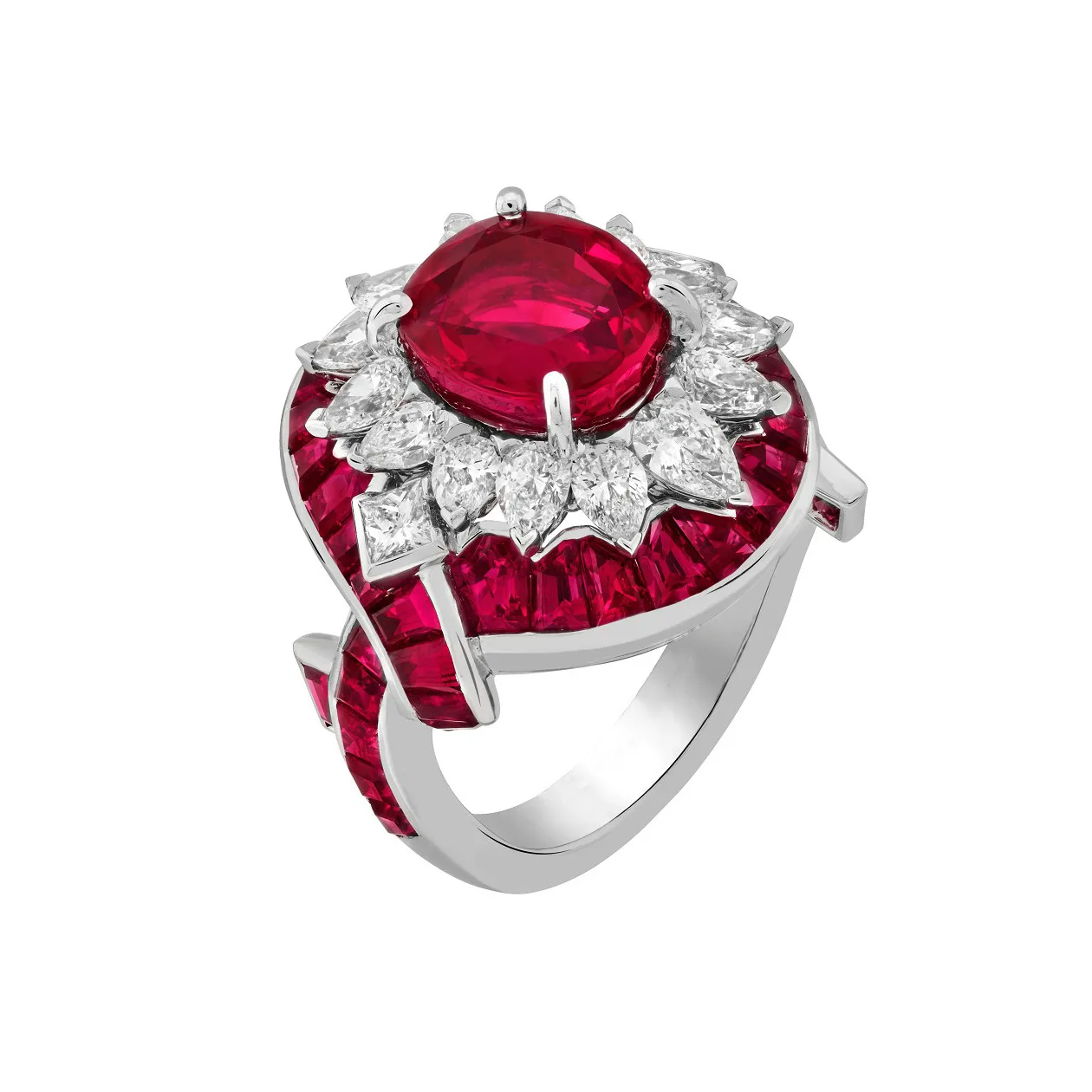 

New S925 Silver Ring High Carbon Diamond Fan Home High Pearl Dove Blood Red Ruby Versatile Girl Ring Wedding Jewelry