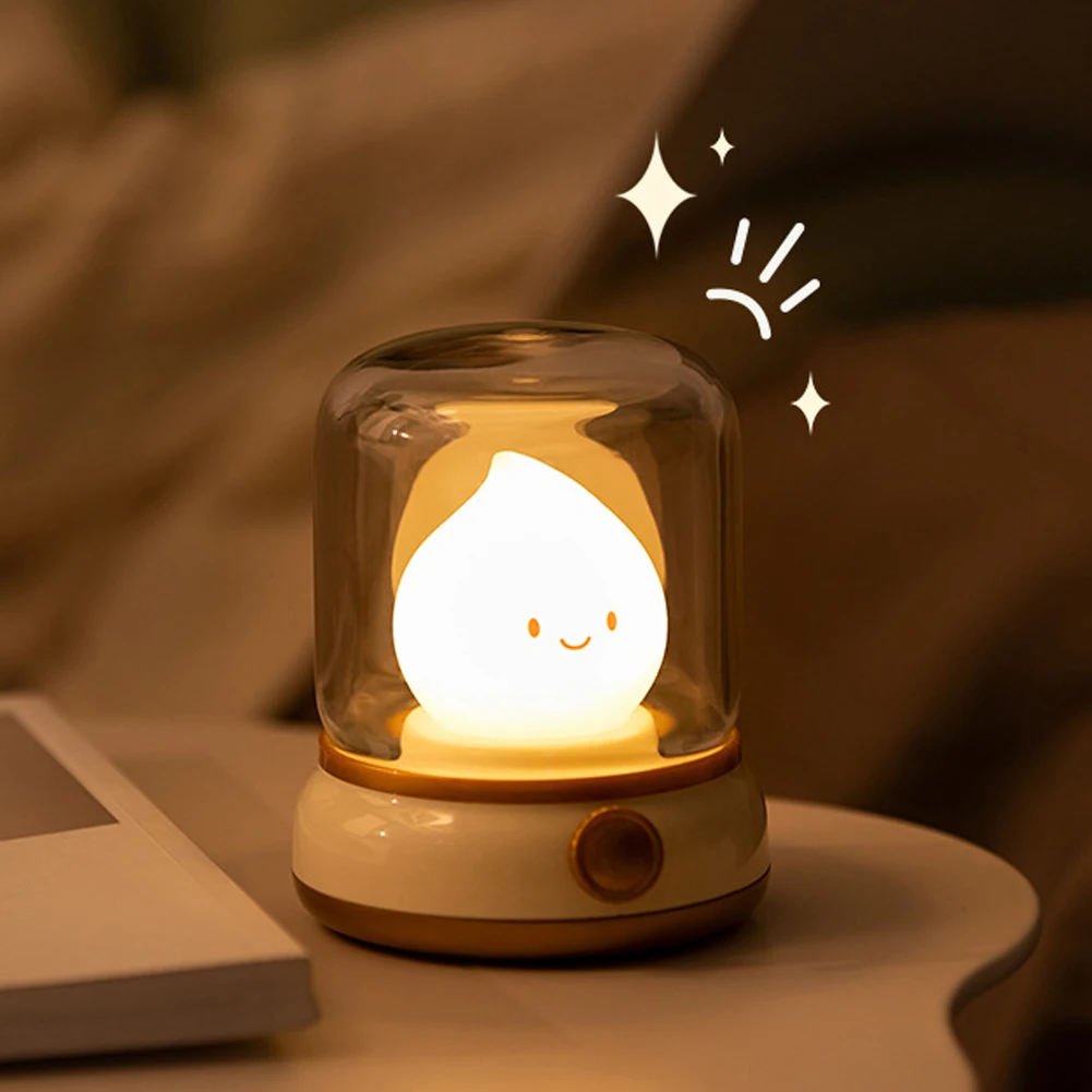 LED Night Light USB Charging Dimming Oil Lamp Bedroom Children Timing Sleeping Lamps Fun Switch Mood Light