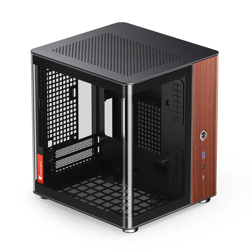 TK-0 Black, White, Hyperboloid Sea View Room ITX Chassis, Wood Decoration