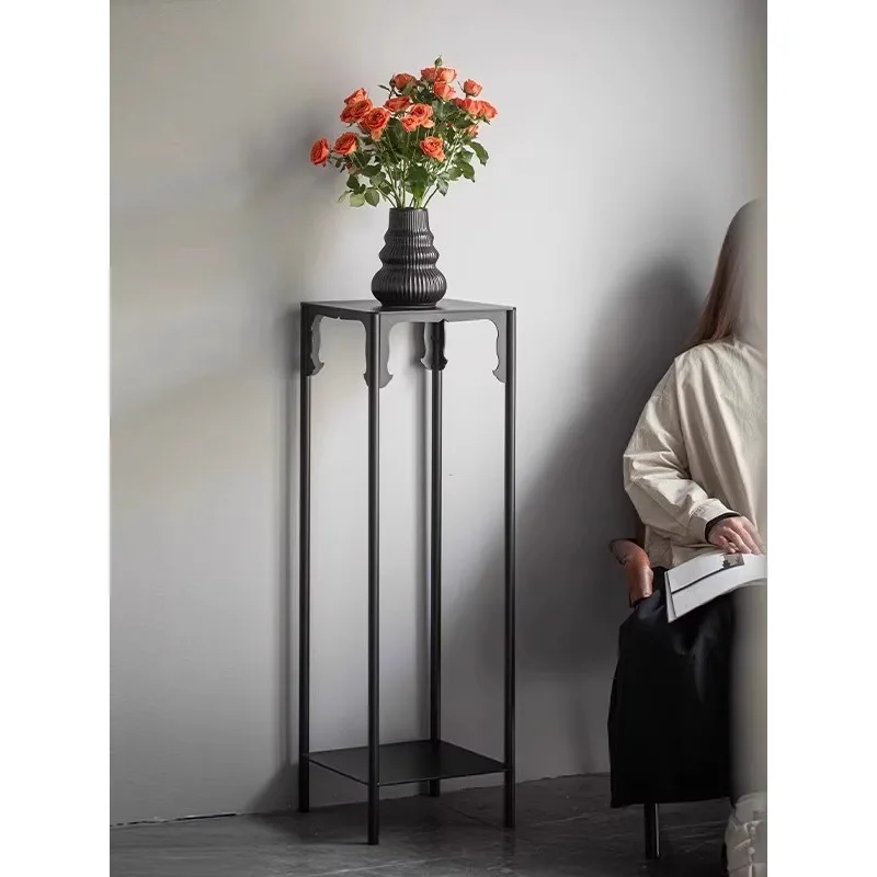 

Chinese flower stand wabi sandy wind wrought iron incense table floor stand orchid flower stand Suitable for interior decoration