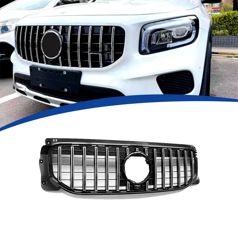 

For 2020-2023 Mercedes Benz GLB Standard Version GT Vertical Bar Racing Grille Body Kit ABS Material Gloss Black