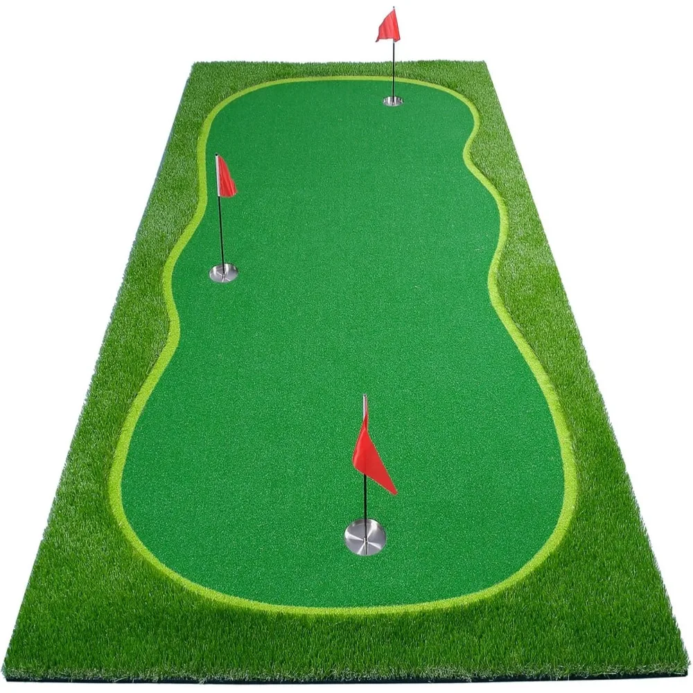 

Golf Putting Green/Mat-Golf Training Mat- Professional Golf Practice Mat- Green Long Challenging Putter for Indoor/Outdoor